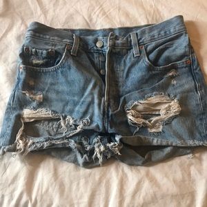 Levis distressed cutoffs